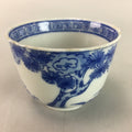 Japanese Sometsuke Porcelain Teacup Vtg Yunomi Sencha Blue Floral Design PT389