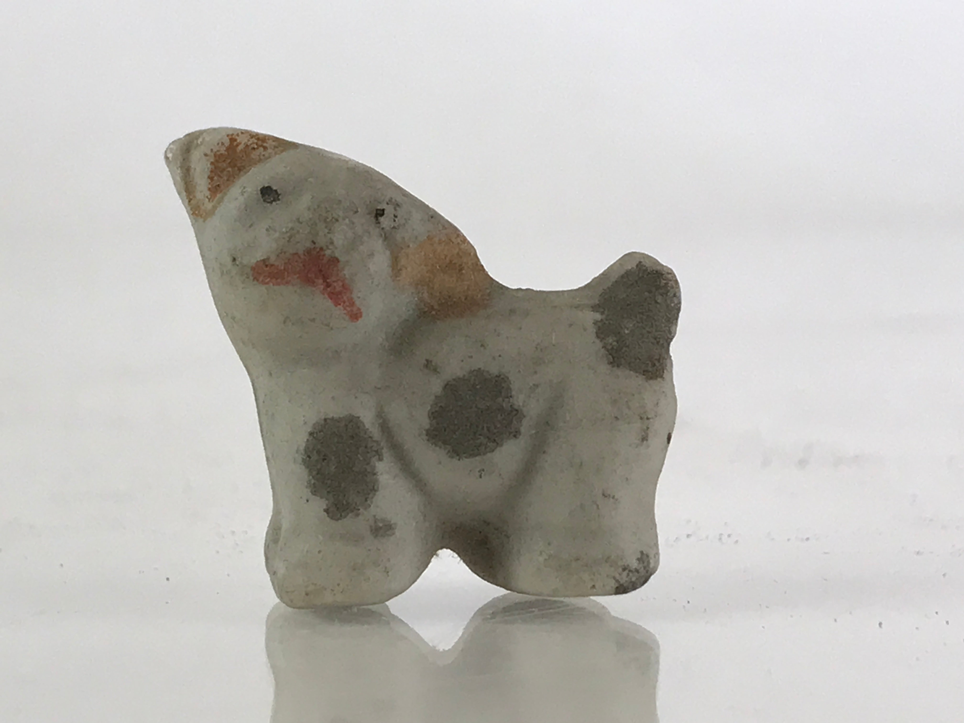 Japanese Stone Carving Doll Cat Figurine Vtg Small Ornament Okimono KF587