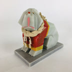Japanese Stone Fighting Dog Figurine Vtg Kokeshi doll Gray Stone Sculpture KF56