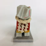 Japanese Stone Fighting Dog Figurine Vtg Kokeshi doll Gray Stone Sculpture KF56