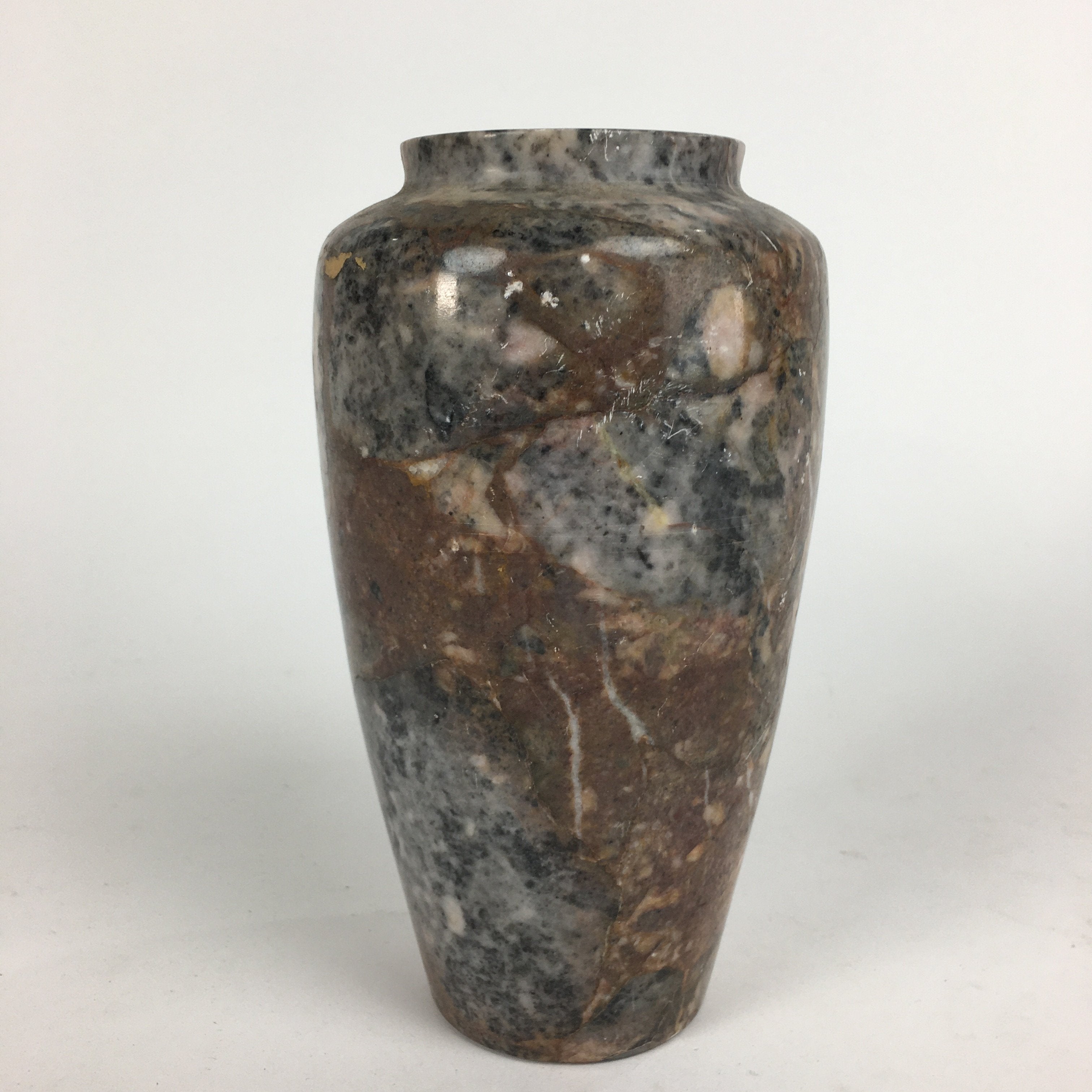 Japanese Stone Flower Vase Ikebana Arrangement Natural Marble Vtg Kabin FV912