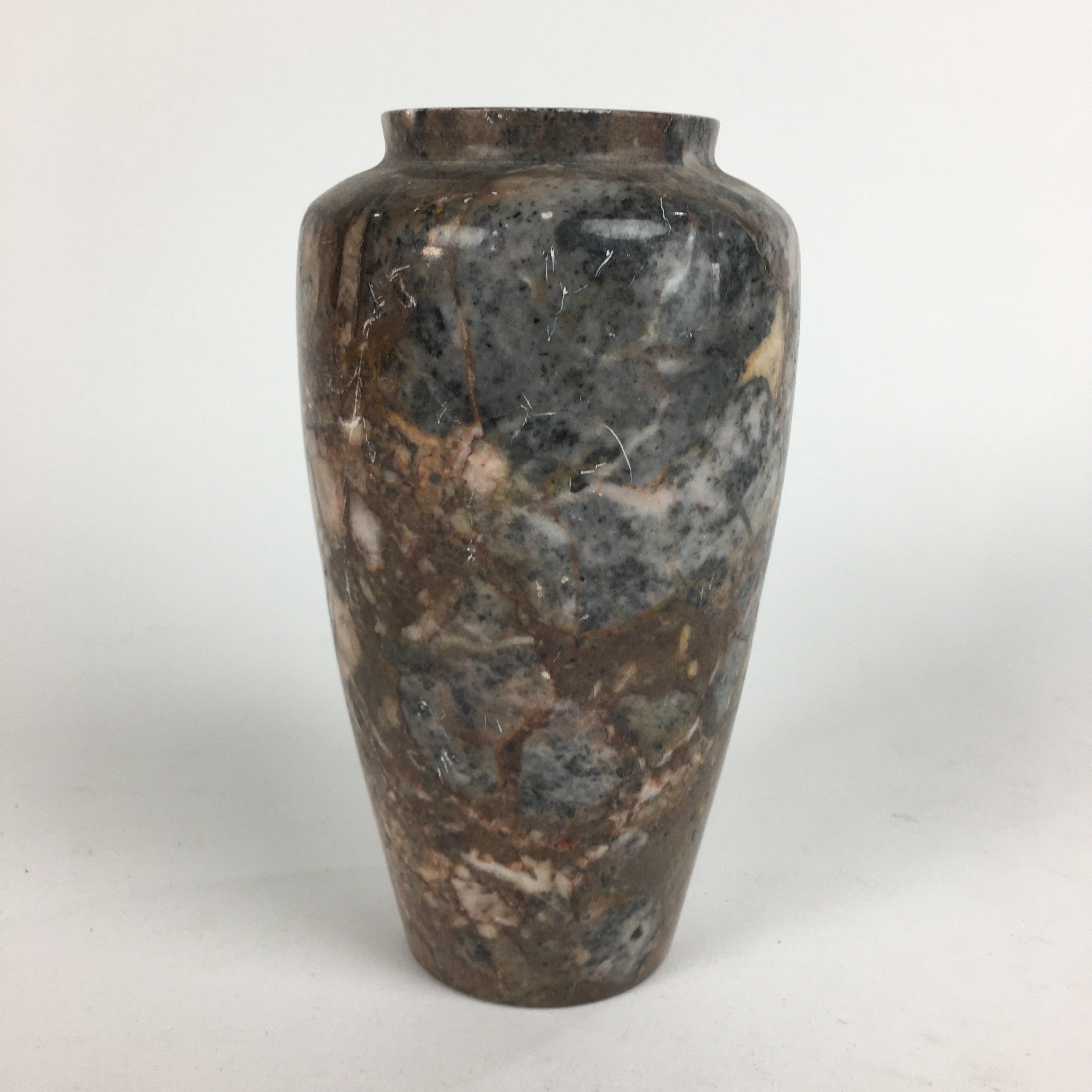 Japanese Stone Flower Vase Ikebana Arrangement Natural Marble Vtg Kabin FV912