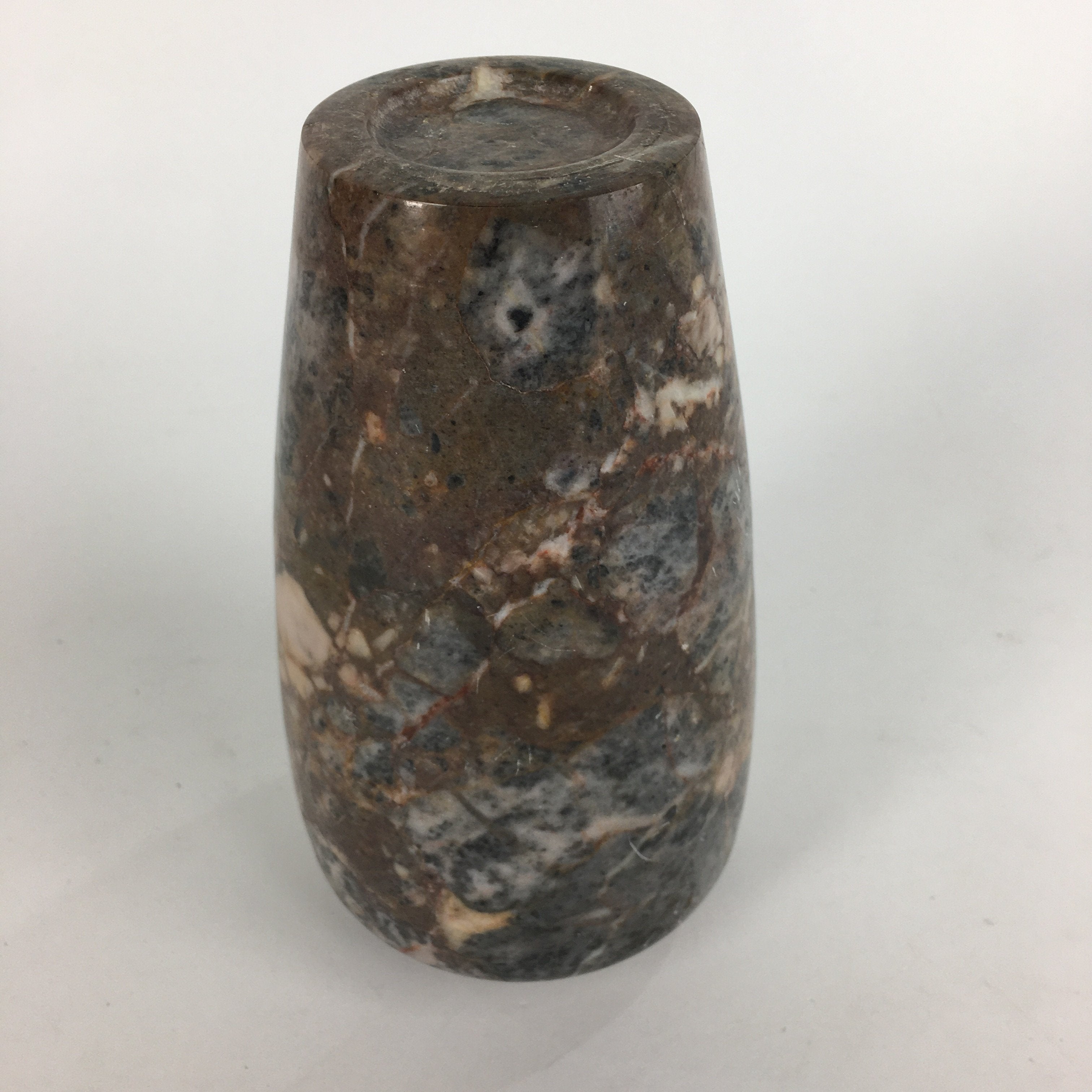 Japanese Stone Flower Vase Ikebana Arrangement Natural Marble Vtg Kabin FV912