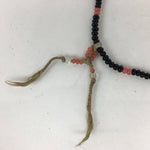 Japanese Stone Sango Coral Buddhist Prayer Beads Vtg Black Juzu Rosary Bracelet