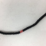 Japanese Stone Sango Coral Buddhist Prayer Beads Vtg Black Juzu Rosary Bracelet