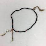 Japanese Stone Sango Coral Buddhist Prayer Beads Vtg Black Juzu Rosary Bracelet