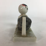 Japanese Stone Sculpture Figurine Vtg Kokeshi doll Gray White Stone Kids KF569