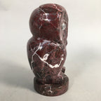 Japanese Stone Statue Vtg Lucky Charm Owl Bird Purple BD570