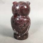 Japanese Stone Statue Vtg Lucky Charm Owl Bird Purple BD570