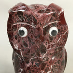 Japanese Stone Statue Vtg Lucky Charm Owl Bird Purple BD570