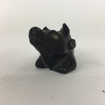 Japanese Stone Zodiac Cow Doll Vtg Lucky Charm Paperweight Figurine Black BD689