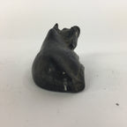 Japanese Stone Zodiac Cow Doll Vtg Lucky Charm Paperweight Figurine Black BD689
