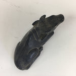 Japanese Stone Zodiac Cow Doll Vtg Lucky Charm Paperweight Figurine Black BD689