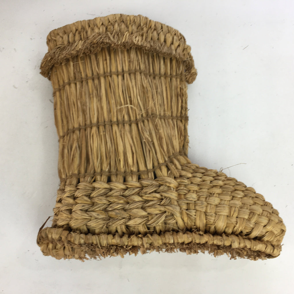 Japanese Straw Boots Vtg Wara Nagagutsu Snow Boots Handmade Folk Craft Z2