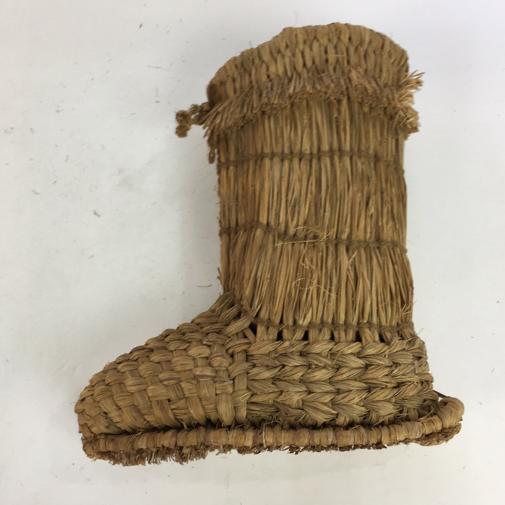 Japanese Straw Boots Vtg Wara Nagagutsu Snow Boots Handmade Folk Craft Z2