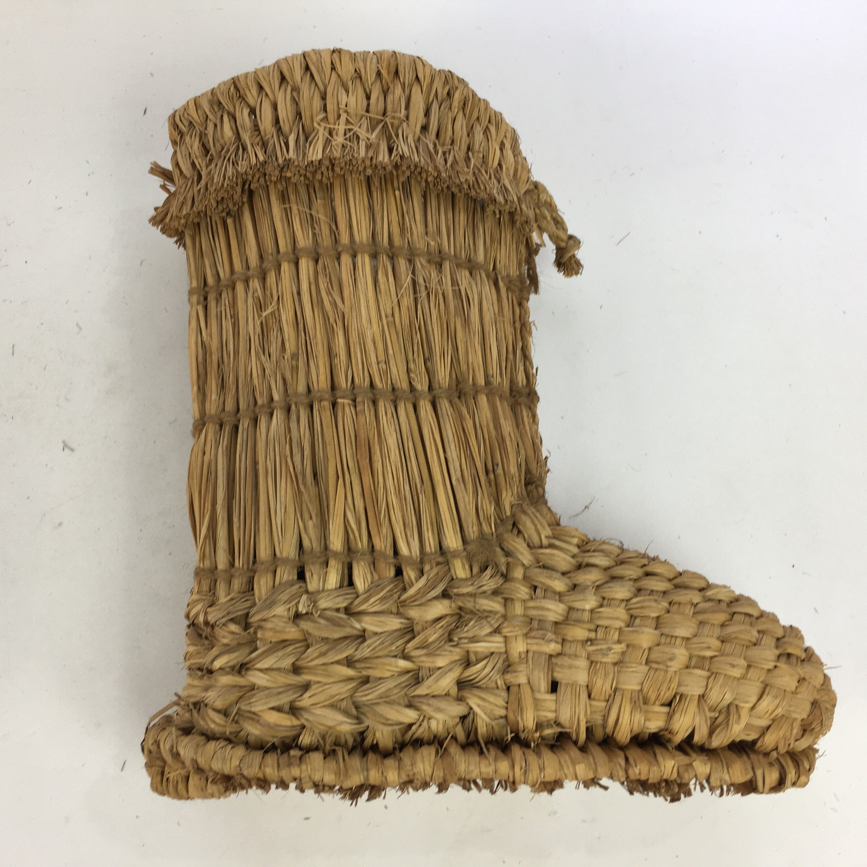 Japanese Straw Boots Vtg Wara Nagagutsu Snow Boots Handmade Folk Craft Z2