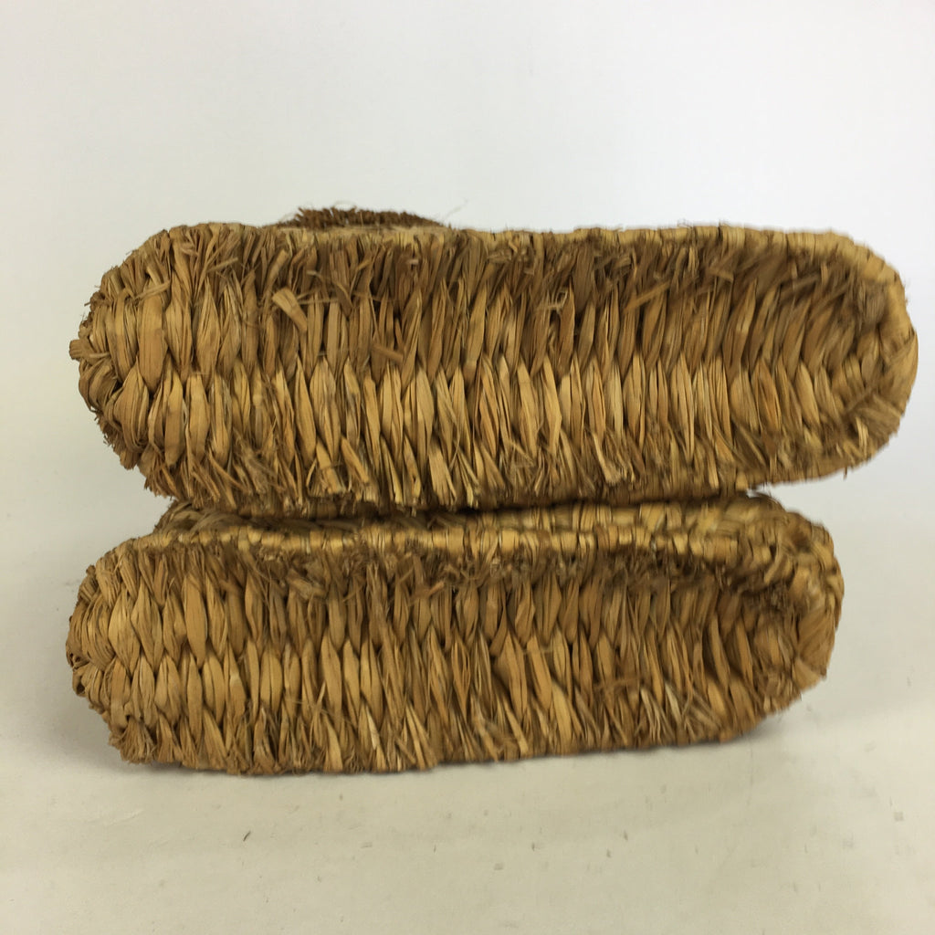 Japanese Straw Boots Vtg Wara Nagagutsu Snow Boots Handmade Folk Craft Z2