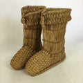 Japanese Straw Boots Vtg Wara Nagagutsu Snow Boots Handmade Folk Craft Z2