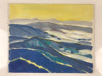 Japanese Sunset Ocean Waves Oil Painting Original Canvas Board Unsigned FL161