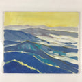 Japanese Sunset Ocean Waves Oil Painting Original Canvas Board Unsigned FL161
