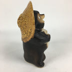 Japanese Tanuki Ceramic Raccoon Dog Couple Shigaraki ware Vtg Pottery BD770