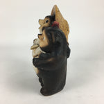Japanese Tanuki Ceramic Raccoon Dog Couple Shigaraki ware Vtg Pottery BD770