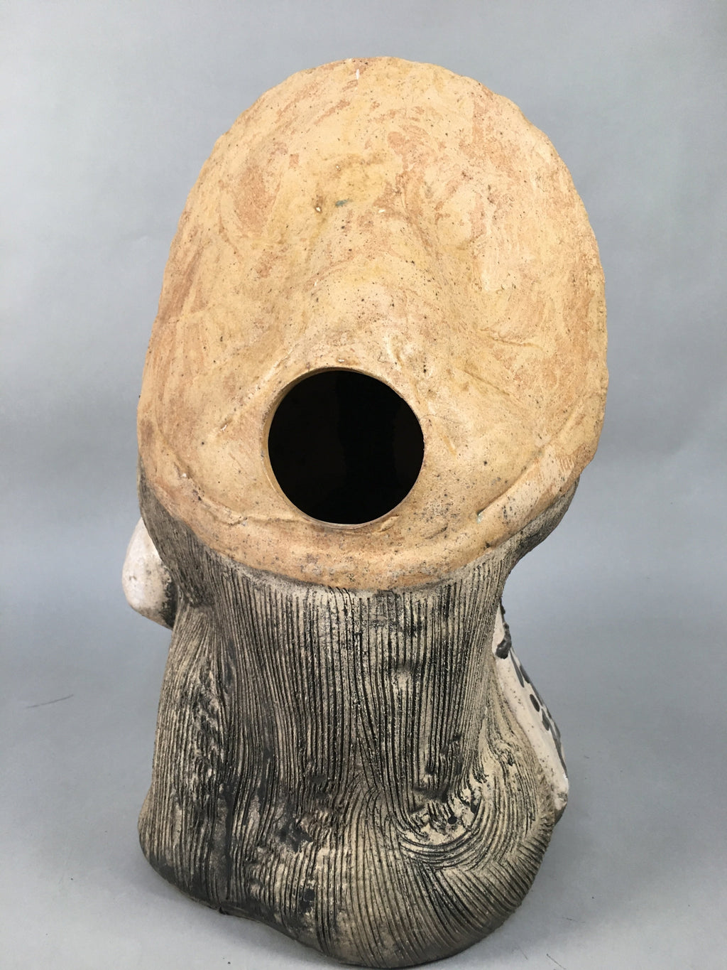 Japanese Tanuki Ceramic Raccoon Dog Shigaraki ware Statue Vtg Pottery BD601