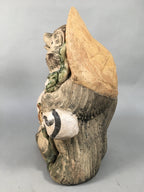 Japanese Tanuki Ceramic Raccoon Dog Shigaraki ware Statue Vtg Pottery BD601
