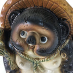 Japanese Tanuki Ceramic Raccoon Dog Shigaraki ware Statue Vtg Pottery BD673