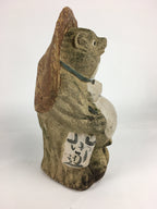 Japanese Tanuki Ceramic Raccoon Dog Shigaraki ware Statue Vtg Pottery BD721