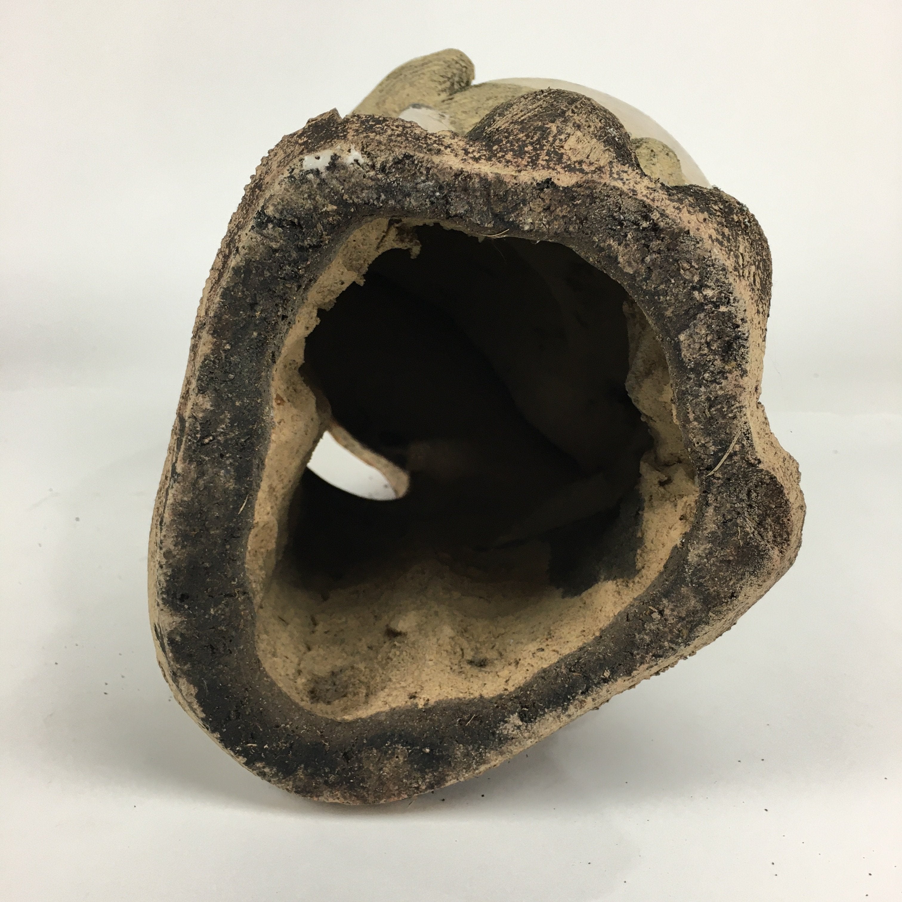Japanese Tanuki Ceramic Raccoon Dog Shigaraki ware Statue Vtg Pottery BD721