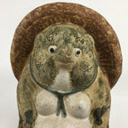 Japanese Tanuki Ceramic Raccoon Dog Shigaraki ware Statue Vtg Pottery BD721