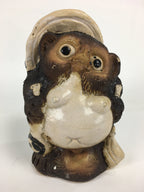 Japanese Tanuki Ceramic Raccoon Dog Shigaraki ware Statue Vtg Pottery BD722
