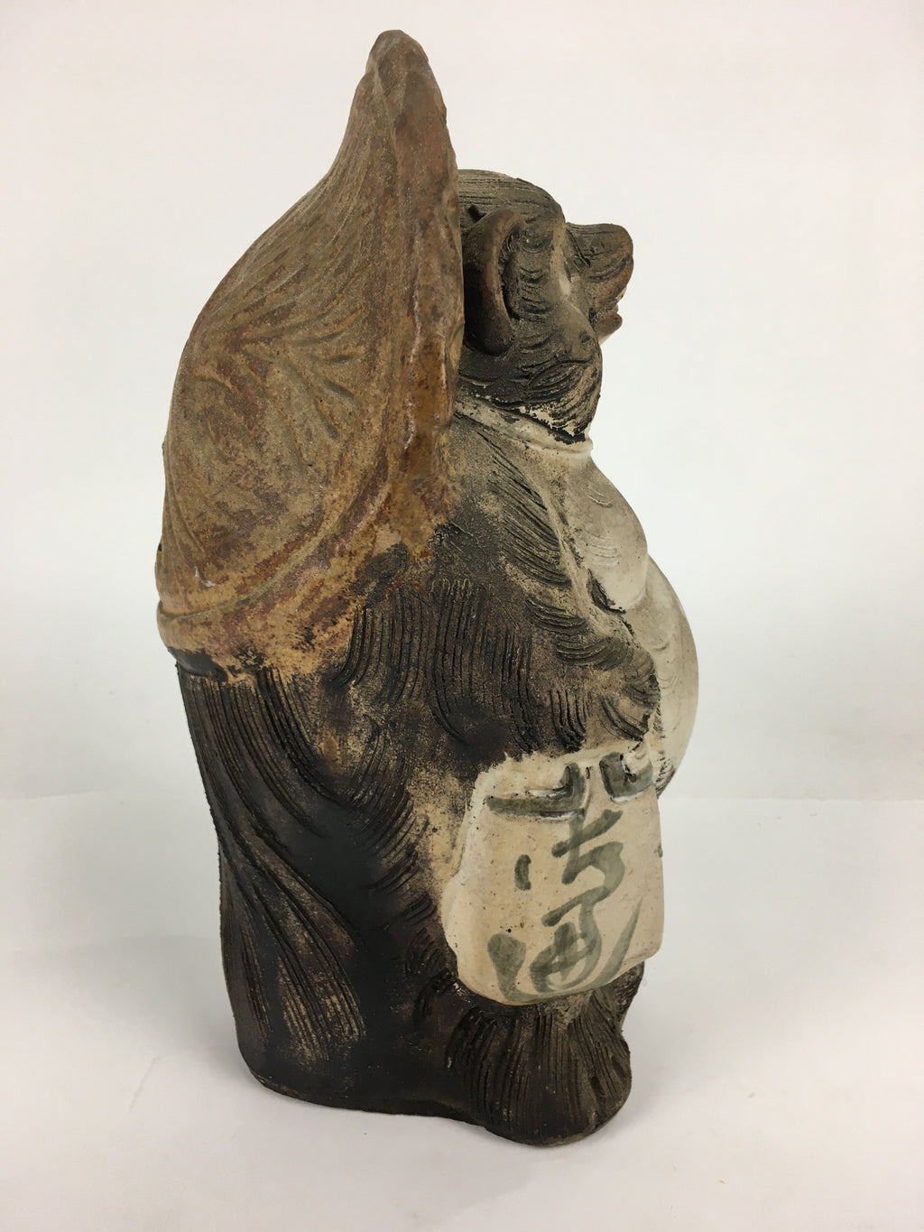 Japanese Tanuki Ceramic Raccoon Dog Shigaraki ware Statue Vtg Pottery BD723