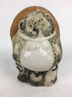 Japanese Tanuki Ceramic Raccoon Dog Shigaraki ware Statue Vtg Pottery BD728