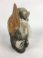 Japanese Tanuki Ceramic Raccoon Dog Shigaraki ware Statue Vtg Pottery BD728