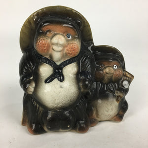 Japanese Tanuki Ceramic Raccoon Dog Shigaraki ware Vtg Pottery BD771