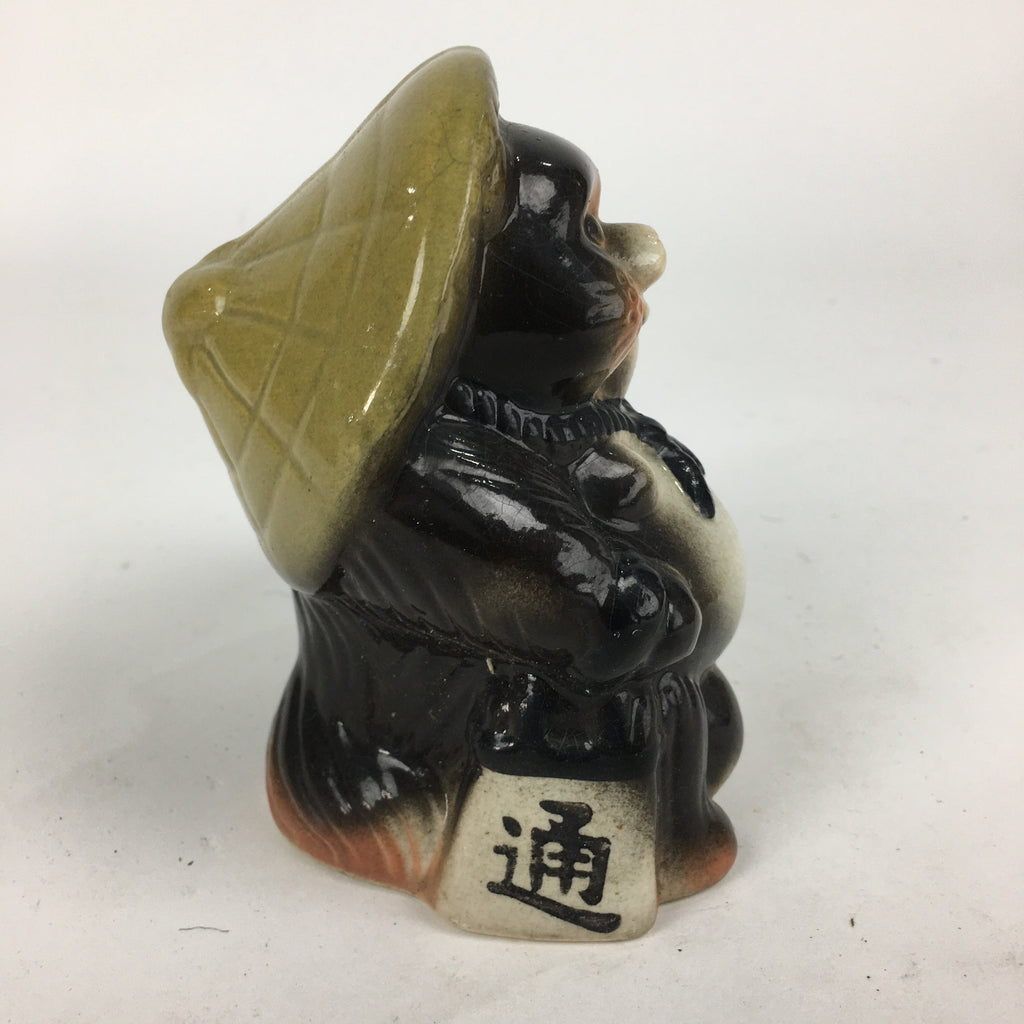 Japanese Tanuki Ceramic Raccoon Dog Shigaraki ware Vtg Pottery BD771