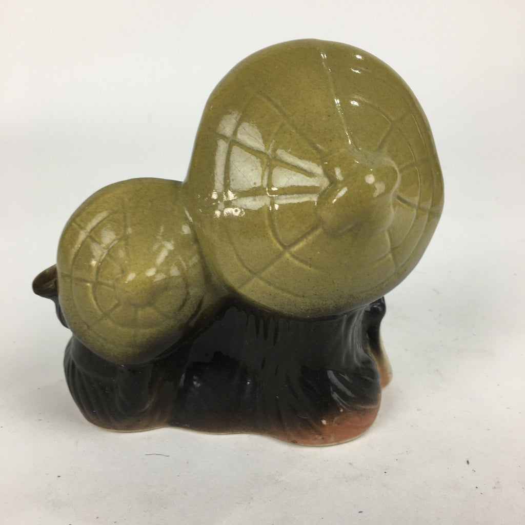 Japanese Tanuki Ceramic Raccoon Dog Shigaraki ware Vtg Pottery BD771