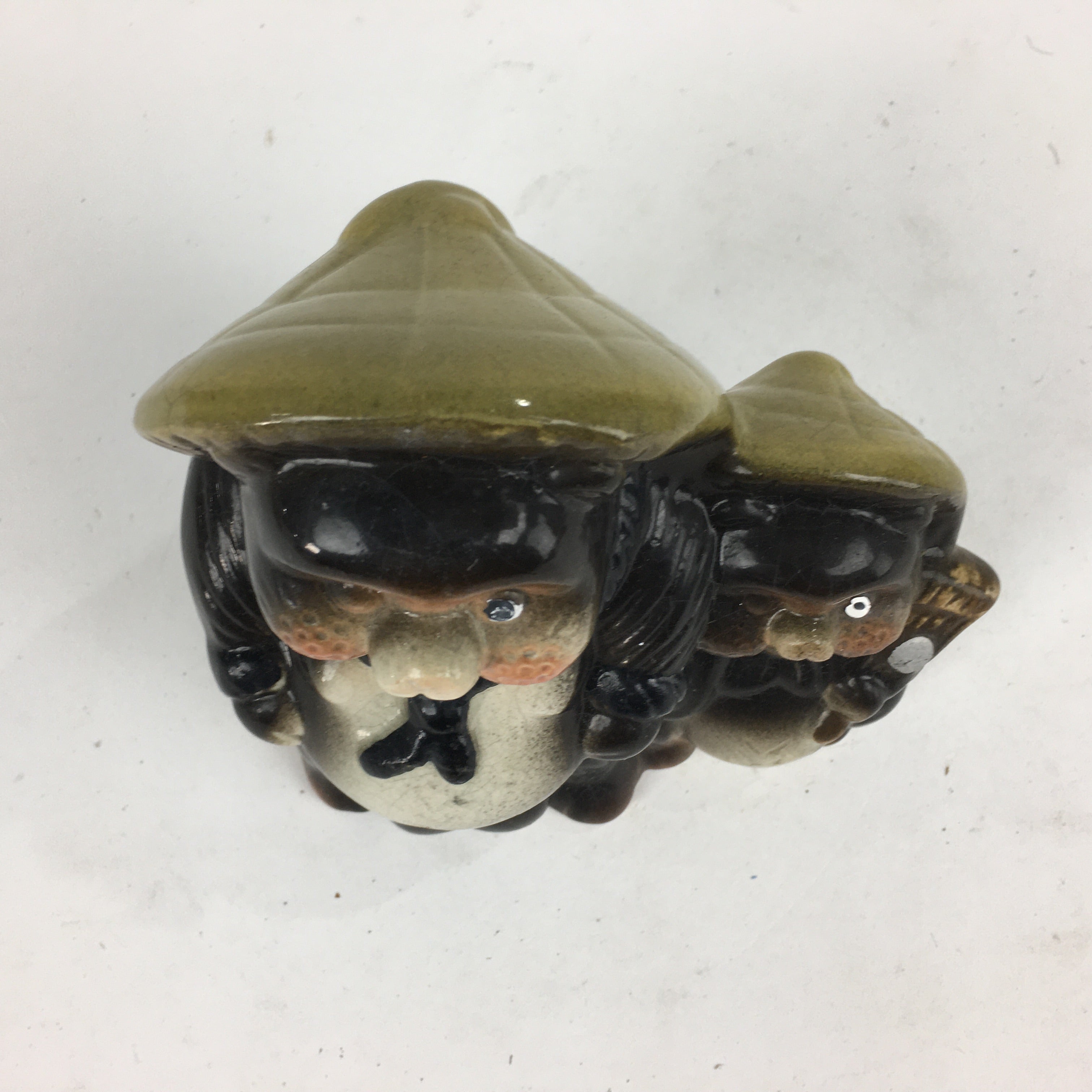 Japanese Tanuki Ceramic Raccoon Dog Shigaraki ware Vtg Pottery BD771