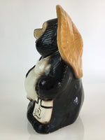 Japanese Tanuki Ceramic Raccoon Dog Statue Shigaraki ware Vtg Pottery BD839