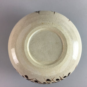 Japanese Tea Ceremony Bowl Chawan Vtg Oribe ware Pottery Ceramic Brown GTB379