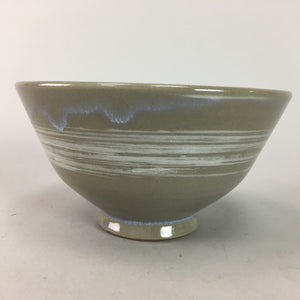 Japanese Tea Ceremony Bowl Chawan Vtg Pottery Gray Flower Stamp Ceramic GTB325