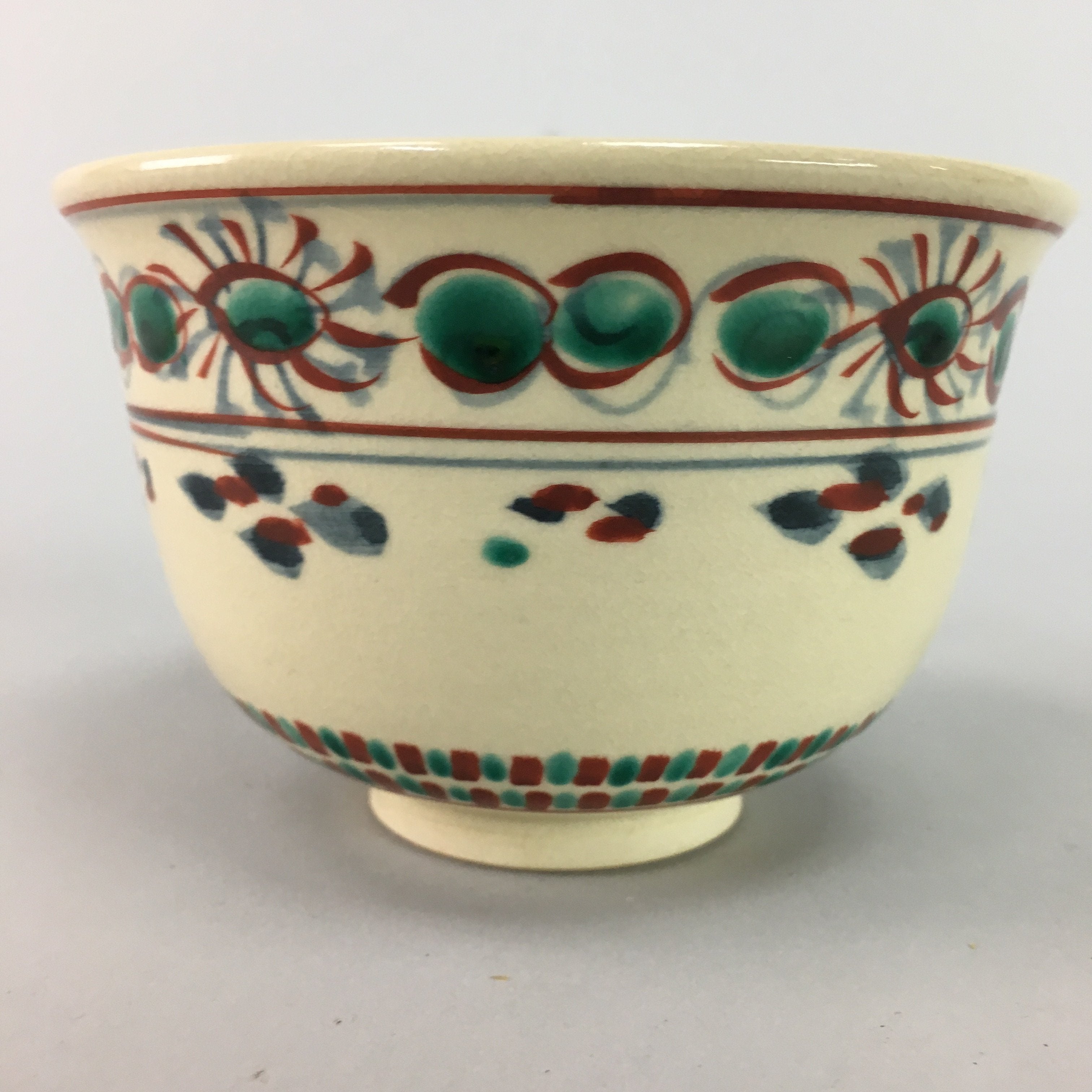 Japanese Tea Ceremony Bowl Inuyama ware Chawan Vtg Pottery Red GTB470