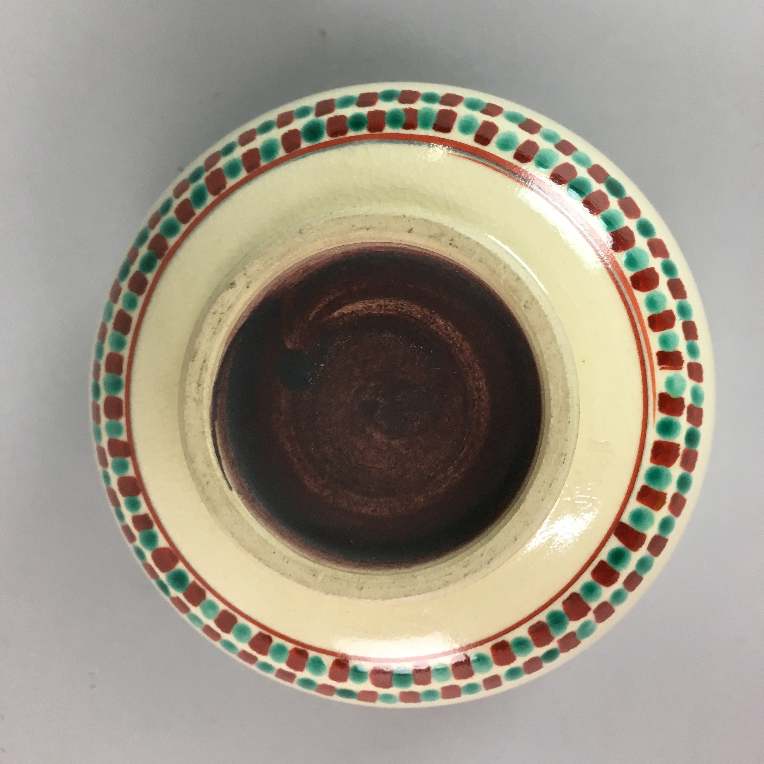Japanese Tea Ceremony Bowl Inuyama ware Chawan Vtg Pottery Red GTB470