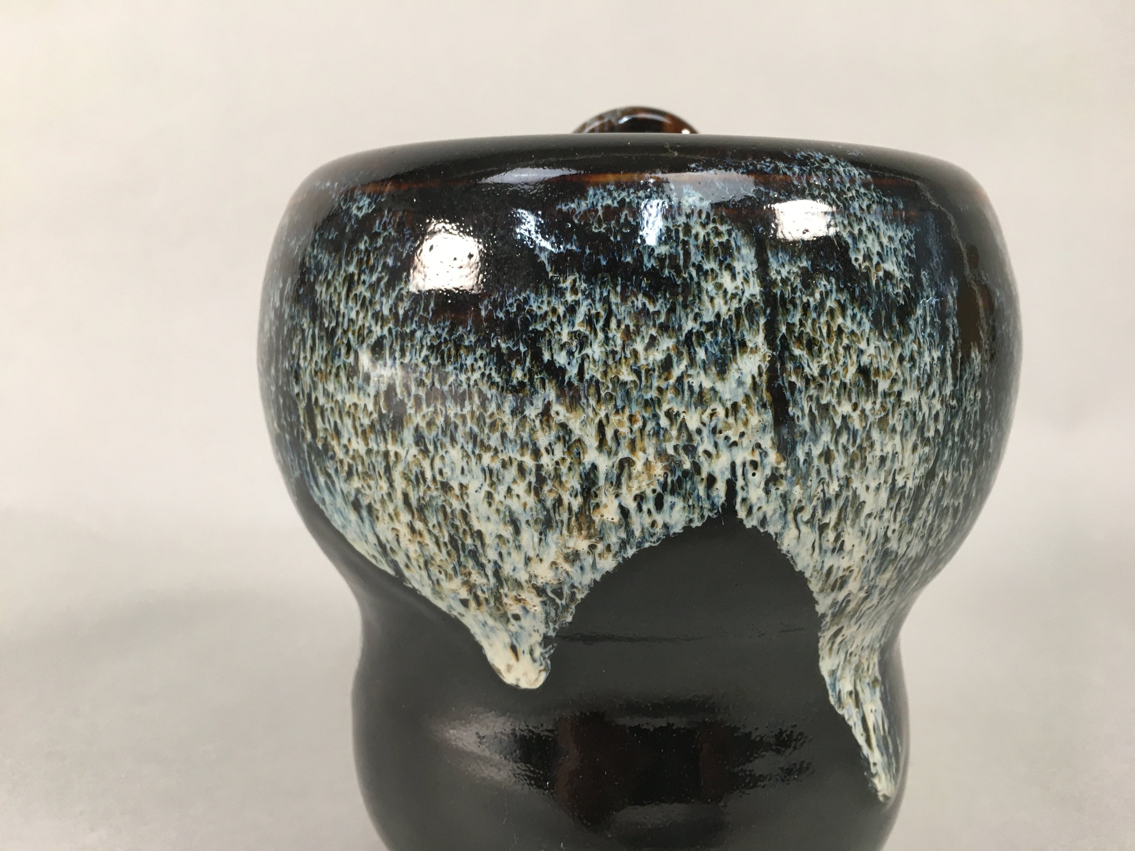 Japanese Tea Ceremony Ceramic Lidded Water Pot Mizusashi Vtg Pottery MS38