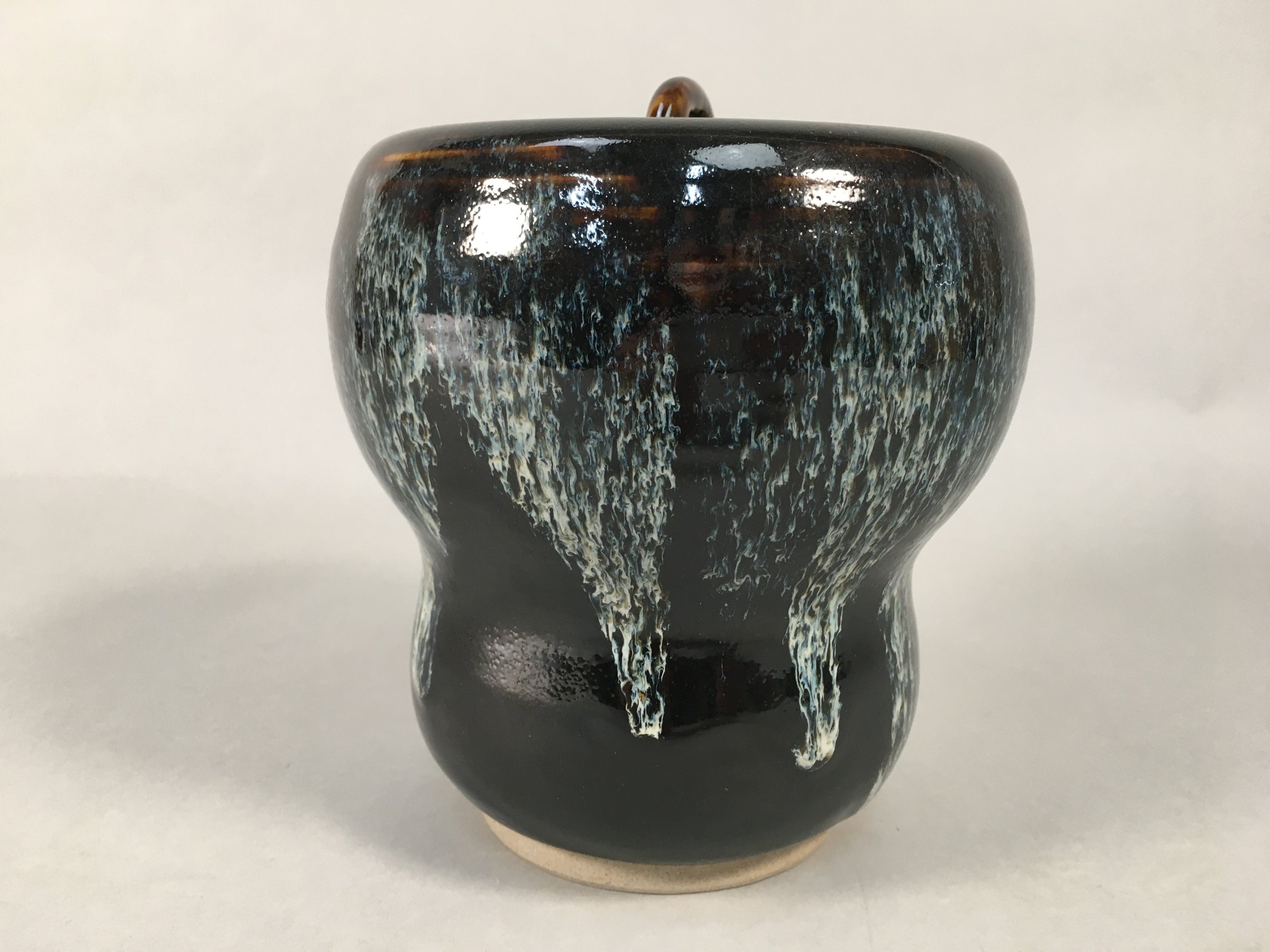 Japanese Tea Ceremony Ceramic Lidded Water Pot Mizusashi Vtg Pottery MS38