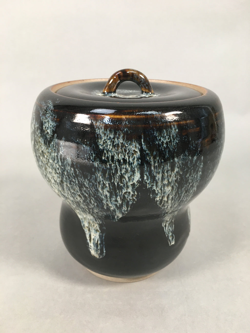 Japanese Tea Ceremony Ceramic Lidded Water Pot Mizusashi Vtg Pottery MS38