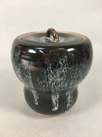 Japanese Tea Ceremony Ceramic Lidded Water Pot Mizusashi Vtg Pottery MS38