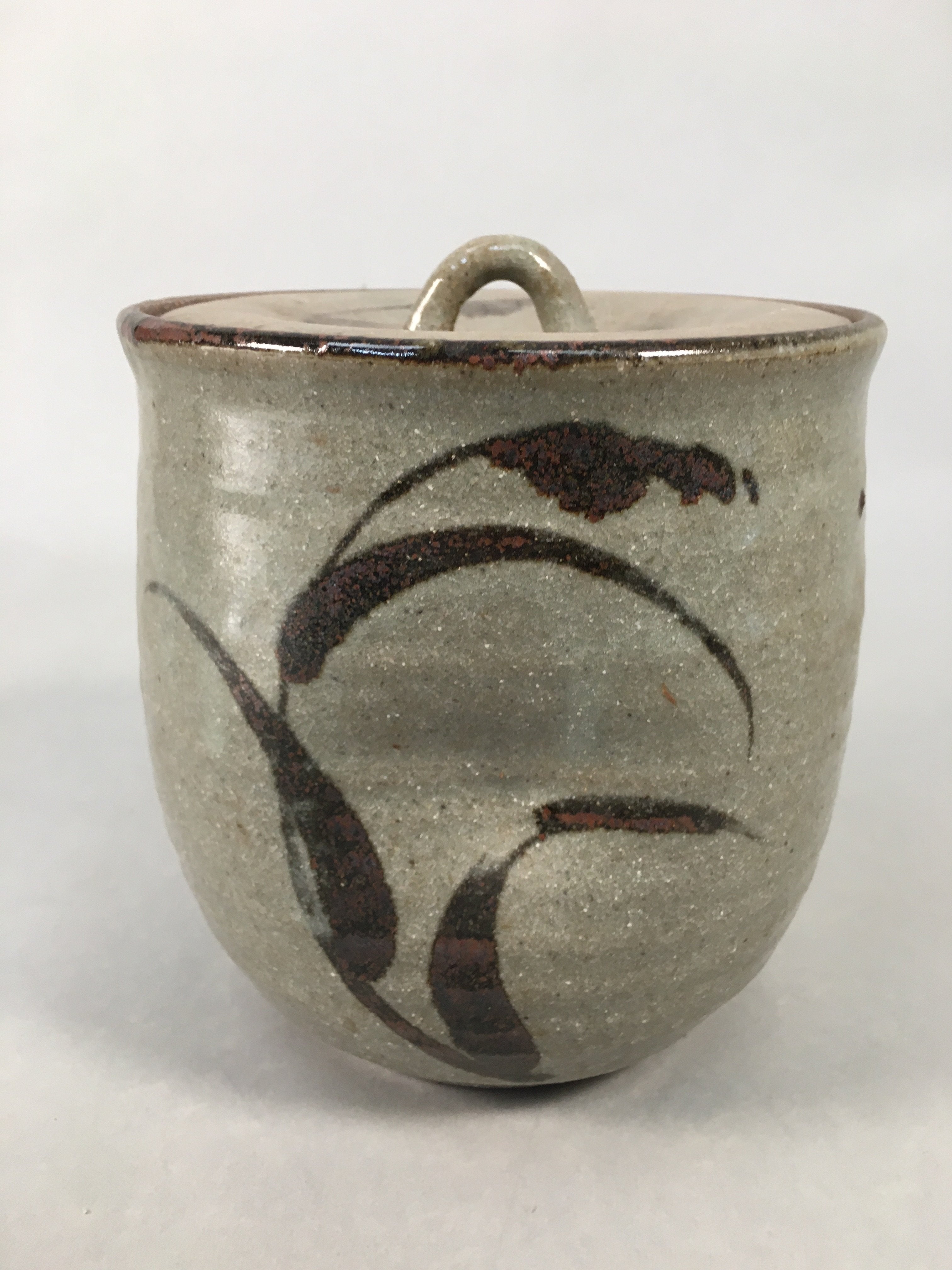 Japanese Tea Ceremony Ceramic Lidded Water Pot Mizusashi Vtg Pottery MS39
